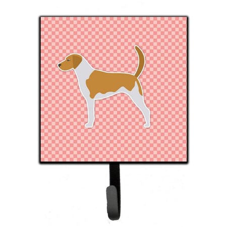 Carolines Treasures American Foxhound Checkerboard Pink Leash or Key Holder BB3598SH4